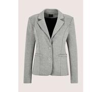 Jackenblazer MADELEINE "Blazer Jersey-Blazer in modischer Kurzform", Damen, Gr. 38, grau (graphit, melange), Obermaterial: 77% Polyester PES. 15% Viskose CV. 8% Elasthan EL., Modern, tailliert, Blazer