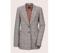 Jackenblazer MADELEINE "Blazer Langer Blazer mit Wolle", Damen, Gr. 38, braun (cognac, bleu), Obermaterial: 50% Polyacryl PAN. 25% Polyester PES. 20% Wolle WO. 5% sonstige Fasern AF., Modern, normal,