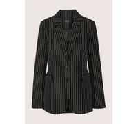 Jackenblazer MADELEINE "Blazer Longblazer mit Nadelstreifen", Damen, Gr. 36, schwarz (schwarz, wollweiß), Obermaterial: 95% Polyester PES. 5% Elasthan EL., Modern, tailliert, Blazer, Streifenblazer (8