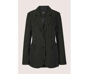 Jackenblazer MADELEINE "Blazer Longblazer mit Nadelstreifen", Damen, Gr. 36, schwarz (schwarz, wollweiß), Obermaterial: 95% Polyester PES. 5% Elasthan EL., Modern, tailliert, Blazer, Streifenblazer (8