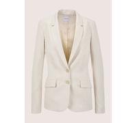 Jackenblazer MADELEINE "Blazer Moderner Einreiher mit Reverskragen", Damen, Gr. 44, weiß (perlweiß, melange), Obermaterial: 73% Polyester PES. 24% Viskose CV. 3% Elasthan EL., Modern, tailliert, Blaze