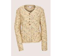 Jackenblazer MADELEINE "Blazer Tweed-Blazer im Couture-Look", Damen, Gr. 42, grau (kiesel, pfirsich, multicolor), Obermaterial: 35% Baumwolle CO. 22% Polyester PES. 18% Viskose CV. 10% Polyacryl PAN. 