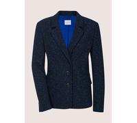 Jackenblazer MADELEINE "Blazer Tweed-Blazer mit Glanzeffekt", Damen, Gr. 46, blau (marine, azurblau), Obermaterial: 43% Polyester PES. 34% Viskose CV. 18% Baumwolle CO. 3% Polyamid PA. 1% sonstige Fas
