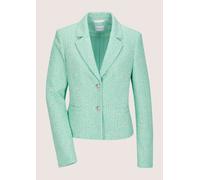 Jackenblazer MADELEINE "Blazer Tweed-Blazer mit Paillettenakzenten", Damen, Gr. 42, blau (türkisblau, weiß, multicolor), Obermaterial: 55% Polyester PES. 20% Baumwolle CO. 20% Viskose CV. 3% sonstige