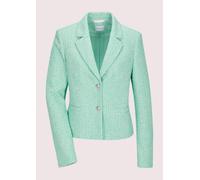 Jackenblazer MADELEINE "Blazer Tweed-Blazer mit Paillettenakzenten", Damen, Gr. 44, blau (türkisblau, weiß, multicolor), Obermaterial: 55% Polyester PES. 20% Baumwolle CO. 20% Viskose CV. 3% sonstige