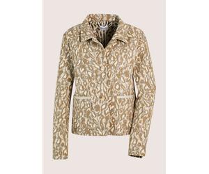 Jackenblazer MADELEINE "Jacquardblazer Moderner Kurzblazer im Leo-Design", Damen, Gr. 40, beige (beige, cappuccino, multicolor), Obermaterial: 54% Baumwolle CO. 42% Polyester PES. 4% sonstige Fasern A
