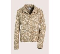 Jackenblazer MADELEINE "Jacquardblazer Moderner Kurzblazer im Leo-Design", Damen, Gr. 46, beige (beige, cappuccino, multicolor), Obermaterial: 54% Baumwolle CO. 42% Polyester PES. 4% sonstige Fasern A