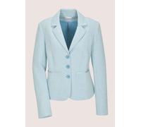 Jackenblazer MADELEINE "Jerseyblazer Kurzblazer mit Wabenmuster", Damen, Gr. 42, weiß (bleu, wollweiß), Obermaterial: 65% Polyester PES. 30% Viskose CV. 5% Elasthan EL., Modern, schmal, Blazer, Strukt