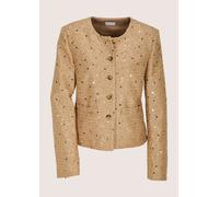 Jackenblazer MADELEINE "Kurzblazer Glanzblazer mit Pailletten", Damen, Gr. 46, beige (berber), Obermaterial: 100% Polyester PES., Modern, Blazer, mit Pailletten (41054533-46) berber
