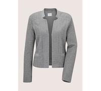 Jackenblazer MADELEINE "Kurzblazer Moderner Jerseyblazer in Melange-Optik", Damen, Gr. 42, grau (steingrau, melange), Obermaterial: 83% Polyester PES. 14% Viskose CV. 3% Elasthan EL., Modern, Blazer,