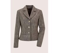 Jackenblazer MADELEINE "Kurzblazer Taillierter Businessblazer mit Reverskragen", Damen, Gr. 42, weiß (cappuccino, wollweiß, melange), Obermaterial: 42% Wolle mw. 30% Polyester PES. 15% Baumwolle CO. 9