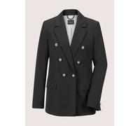 Jackenblazer MADELEINE "Longblazer Moderner Zweireiher mit Reverskragen", Damen, Gr. 40, schwarz, Obermaterial: 78% Polyester PES. 18% Viskose CV. 4% Elasthan EL., Modern, normal, Blazer (40638116-40)