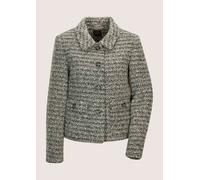 Jackenblazer MADELEINE "Tweedblazer Kurzblazer mit französischer Eleganz", Damen, Gr. 46, weiß (graphit, wollweiß, multicolor), Obermaterial: 80% Polyester PES. 20% Wolle WO., Modern, Blazer, Tweed Bl