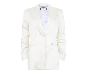 Jackenblazer PHILIPP PLEIN "Blazer", Damen, Gr. S, weiß (01of, sanftes weiß), Stoff: 4% Elasthan, 96% Polyester. Futter: 100% Polyester, Blazer (91548839-S) 01of, sanftes weiß