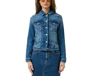 Jackenblazer QS, Damen, Gr. S (36), blau, Denim/Jeans, Obermaterial: 99% Baumwolle, 1% Elasthan, unifarben, normal hüftbedeckend, Rundhals, 1-Knopf-Manschette, Blazer, mit Knopfleiste und Stretch (509