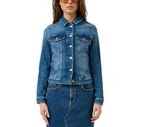 Jackenblazer QS, Damen, Gr. XS (34), blau, Denim/Jeans, Obermaterial: 99% Baumwolle, 1% Elasthan, unifarben, normal hüftbedeckend, Rundhals, 1-Knopf-Manschette, Blazer, mit Knopfleiste und Stretch (50