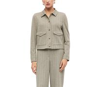 Jackenblazer S.OLIVER BLACK LABEL, Damen, Gr. 36, beige (braun, beige), Web, Obermaterial: 70% Polyester, 25% Viskose, 5% Elasthan. Futter: 100% Polyester, Fischgratmuster, normal hüftbedeckend, Rundh