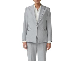 Jackenblazer S.OLIVER BLACK LABEL, Damen, Gr. 38, grau, Web, Obermaterial: 49% Polyester, 48% Viskose, 3% Elasthan. Futter: 100% Polyester, unifarben, tailliert taillenbedeckt, Manschette, Blazer, mit