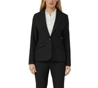 Jackenblazer S.OLIVER BLACK LABEL, Damen, Gr. 38, schwarz, Web, Obermaterial: 62% Polyester, 33% Viskose, 5% Elasthan. Futter: 100% Polyester, unifarben, tailliert hüftbedeckend, V-Ausschnitt, Blazer,
