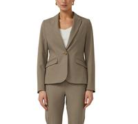 Jackenblazer S.OLIVER BLACK LABEL, Damen, Gr. 42, schwarz beige, Web, Obermaterial: 62% Polyester, 33% Viskose, 5% Elasthan, meliert, unifarben, slim fit hüftbedeckend, tiefer V-Ausschnitt, Blazer, mi