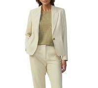 Jackenblazer S.OLIVER BLACK LABEL, Damen, Gr. 44, beige, Piqué, Obermaterial: 49% Polyester, 48% Viskose, 3% Elasthan. Futter: 100% Polyester, unifarben, regular fit taillenbedeckt, Blazer, mit Revers