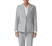 Jackenblazer S.OLIVER BLACK LABEL, Damen, Gr. 44, grau, Web, Obermaterial: 49% Polyester, 48% Viskose, 3% Elasthan. Futter: 100% Polyester, unifarben, tailliert taillenbedeckt, Manschette, Blazer Jack