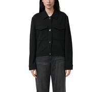 Jackenblazer S.OLIVER, Damen, Gr. 34, schwarz, Web, Obermaterial: 74% Polyester, 22% Viskose, 4% Elasthan. Futter: 100% Polyester, unifarben, gerade hüftlang, Rundhals, Blazer, mit Knopfleiste (614280