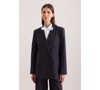 Jackenblazer SEIDENSTICKER, Damen, Gr. 38, dunkelblau, 52% Polyester, 43% Schurwolle, 5% Elastan, unifarben, Blazer (45584445-38) dunkelblau