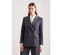 Jackenblazer SEIDENSTICKER, Damen, Gr. 38, grau, 53% Polyester, 44% Schurwolle, 3% Elastan, gestreift, Blazer (15765459-38) grau