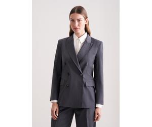 Jackenblazer SEIDENSTICKER, Damen, Gr. 38, grau, 53% Polyester, 44% Schurwolle, 3% Elastan, gestreift, Blazer (15765459-38) grau