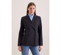 Jackenblazer SEIDENSTICKER, Damen, Gr. 38, schwarz (dunkelblau), 52% Polyester, 43% Schurwolle, 5% Elasthan, unifarben, Blazer (76296930-38) dunkelblau