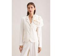 Jackenblazer SEIDENSTICKER, Damen, Gr. 38, weiß (sanftes weiß), 99% Viskose, 1% Elastan, unifarben, Blazer (23930455-38) sanftes weiß