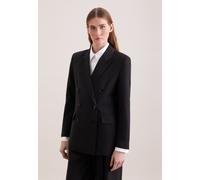 Jackenblazer SEIDENSTICKER, Damen, Gr. 42, schwarz, 52% Polyester, 43% Schurwolle, 5% Elastan, unifarben, Blazer (31891534-42) schwarz