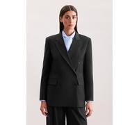 Jackenblazer SEIDENSTICKER, Damen, Gr. 44, schwarz, 52% Wolle, 44% Polyester, 4% Elastan, unifarben, Blazer (11750314-44) schwarz