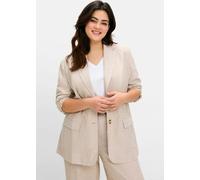 Jackenblazer SHEEGO "Blazer", Damen, Gr. 56, beige, 70% Viskose, 30% Leinen, Blazer (92667166-56) beige