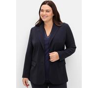 Jackenblazer SHEEGO "Blazer", Damen, Gr. 56, blau (tiefblau), 100% Polyester, Blazer (18133328-56) tiefblau