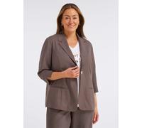 Jackenblazer SHEEGO "Leinen-Blazer", Damen, Gr. 50, braun (dunkeltaupe), 55% Leinen, 45% Viskose, Blazer (73554436-50) dunkeltaupe