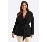 Jackenblazer SHEEGO "Shirtblazer", Damen, Gr. 48, schwarz, 70% Viskose, 25% Polyamid, 5% Elasthan, Blazer (86903605-48) schwarz
