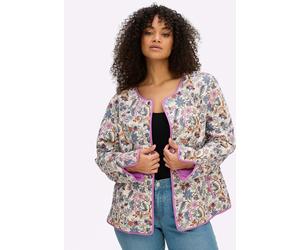 Jackenblazer SHEEGO "Steppblazer", Damen, Gr. 44, bunt (champagner, tiefblau, gemustert), 100% Baumwolle, Wattierung:100% Polyester, Blazer (35882003-44) champagner, tiefblau, gemustert
