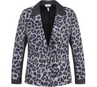 Jackenblazer SPORTALM KITZBÜHEL, Damen, Gr. 36, beige (beige schwarz), Web, Obermaterial: 59% Polyester, 30% Viskose, 11% Elasthan, animal-print, gemustert, mehrfarbig, figurbetont normal, V-Ausschnit
