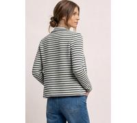 Jackenblazer STREET ONE, Damen, Gr. 34, shadowed navy, Web, Obermaterial: 52% Polyester, 33% Baumwolle, 12% Viskose, 3% Elasthan, gestreift, regular fit normal, V-Ausschnitt, Blazer Jackenblazer, mit 
