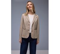 Jackenblazer STREET ONE, Damen, Gr. 38, light terra mocha meliert, Web, Obermaterial: 54% Polyester, 31% Viskose, 13% Nylon, 2% Elasthan. Futter: 100% Polyester, meliert, tailliert hüftbedeckend, V-Au