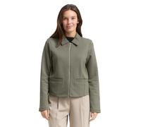 Jackenblazer TOM TAILOR, Damen, Gr. 3XL, cloudy grün, Web, Obermaterial: 54% Baumwolle, 43% Polyester, 3% Elasthan, unifarben, regular fit taillenbedeckt, gerader Abschluss, Blazer, mit Kragen (127956