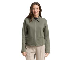 Jackenblazer TOM TAILOR, Damen, Gr. M, cloudy grün, Web, Obermaterial: 54% Baumwolle, 43% Polyester, 3% Elasthan, unifarben, regular fit taillenbedeckt, gerader Abschluss, Blazer, mit Kragen (12795646
