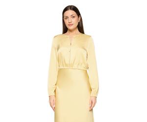 Jackenblazer VERA MONT "Damen mit Reißverschluss", Damen, Gr. 42, sunlight, Satin, Obermaterial: 100% Polyester, relaxed fit kurz, Rundhals, Blazer (85058120-42) sunlight