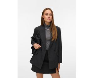 Jackenblazer VERO MODA "VMBESTIE LS LOOSE BLAZER NOOS", Damen, Gr. L, grau (dunkelgrau melange), Web, Obermaterial: 94% Polyester, 4% Viskose, 2% Elasthan, unifarben, relaxed fit hüftlang, Blazer, Mat