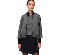 Jackenblazer ZERO "Damen Fischgrät mit Stehkragen", Damen, Gr. 40, grau (schwarzcream), Obermaterial: 53% Polyester, 46% Viskose, 1% Elasthan, figurbetont normal, weit Bündchen kontrastfarben, Blazer,