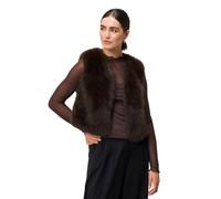 Jackenblazer ZERO "Damen in Felloptik", Damen, Gr. M, mole, Obermaterial: 100% Polyester, unifarben, figurbetont hüftlang, V-Ausschnitt, Blazer, Plain/ohne Details (31555969-M) mole