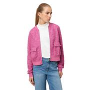 Jackenblazer ZERO "Damen Jacke mit Reißverschluss", Damen, Gr. 40, raspberry velvet, Bouclé, Obermaterial: 51% Polyester, 45% Baumwolle, 4% Polyacryl, aufgeraut, figurumspielend normal, Rundhals, weit