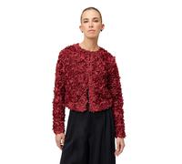 Jackenblazer ZERO "Damen mit 3D Blumen", Damen, Gr. 36, cabernet, Stoff, Obermaterial: 100% Polyester. Futter: 100% Polyester. Ärmelfutter: ohne Futter., festlich, figurbetont normal, Rundhals, eng, B
